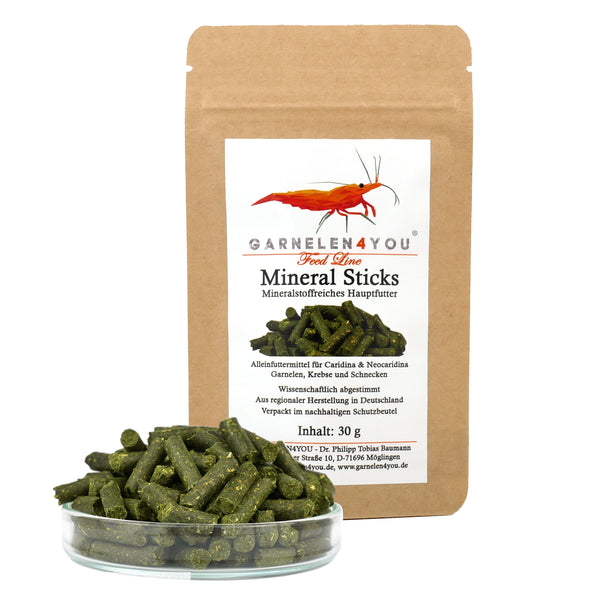 GARNELEN4YOU® Mineral Sticks – mineralstoffreiches Hauptfutter – Premium Garnelenfutter, 30g – Garnelenfutter von garnelen-pott.live Essen