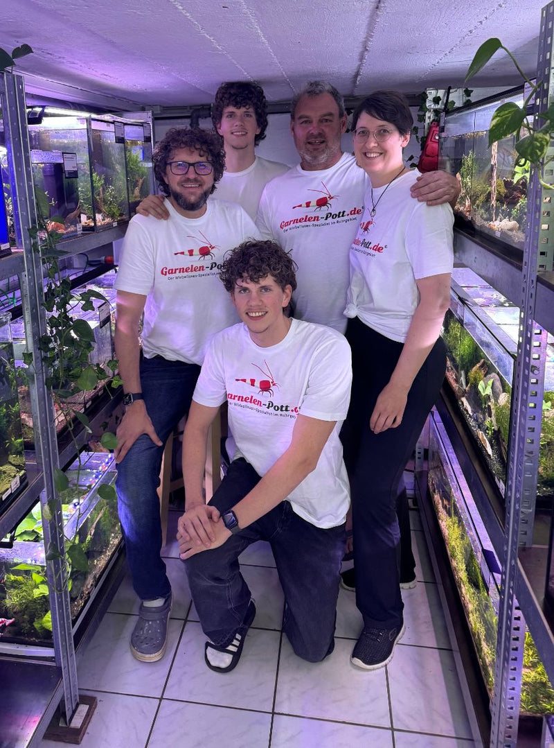 Das Team von garnelen-pott.live beim Tag der offenen Tür in der Zuchtanlage in Essen
